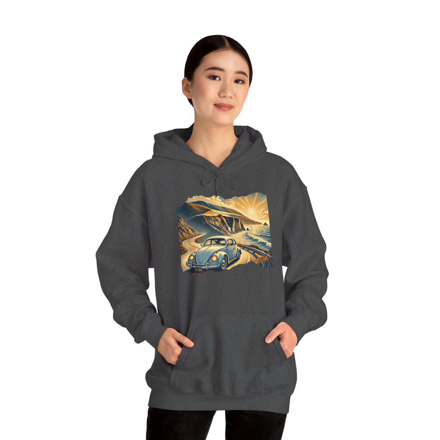Coastal Cruise Vintage VW Hoodie, Retro California Road Trip Style, Vintage Car Adventure Hooded Sweatshirt | Cozy Unisex Hoodie | Retro Travel Gift | Road Trip Apparel | Ideal for Holidays and Celebrations