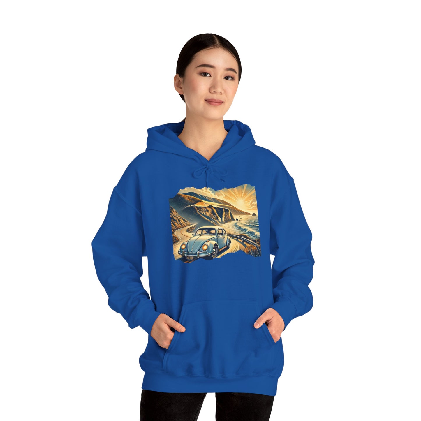 Coastal Cruise Vintage VW Hoodie, Retro California Road Trip Style, Vintage Car Adventure Hooded Sweatshirt | Cozy Unisex Hoodie | Retro Travel Gift | Road Trip Apparel | Ideal for Holidays and Celebrations