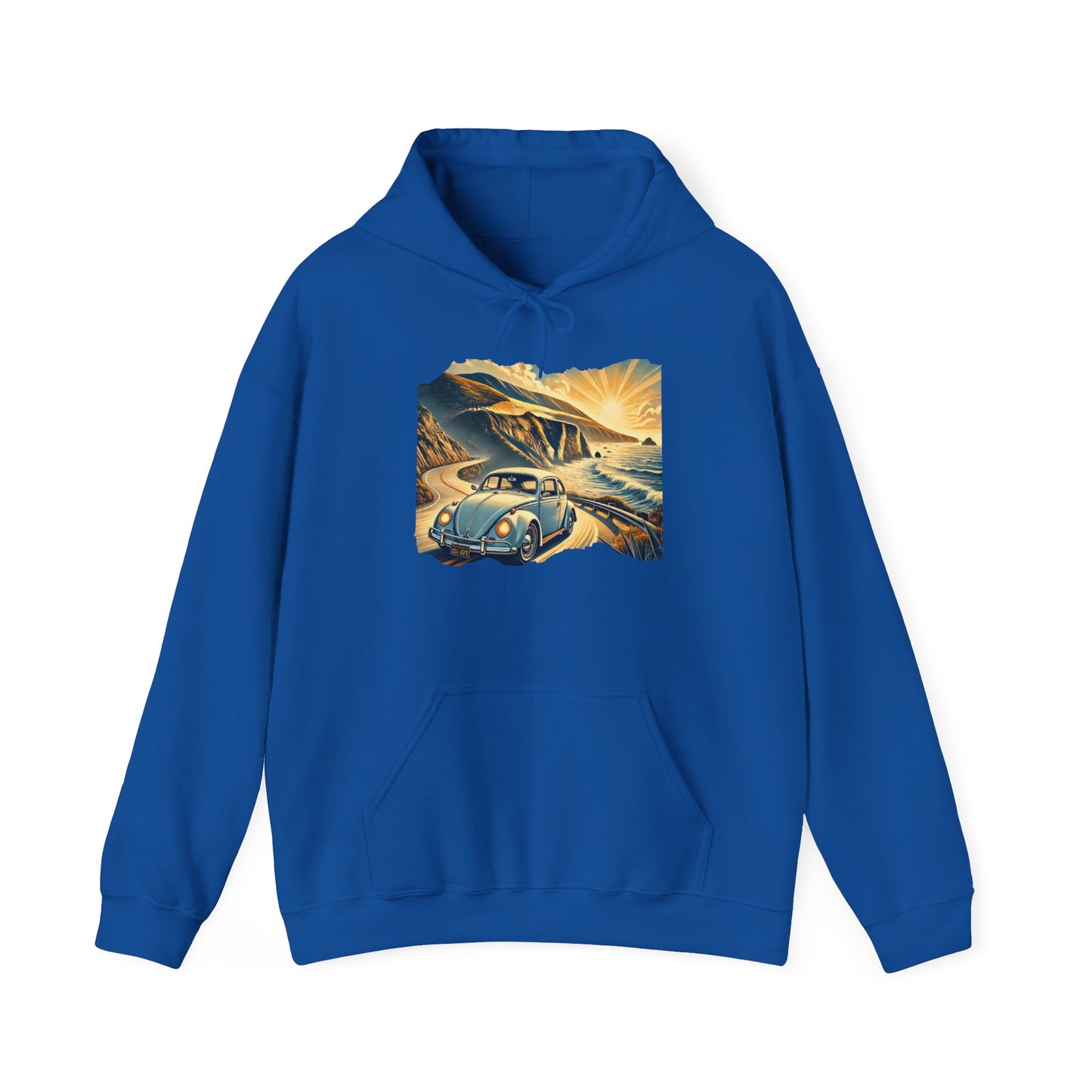 Coastal Cruise Vintage VW Hoodie, Retro California Road Trip Style, Vintage Car Adventure Hooded Sweatshirt | Cozy Unisex Hoodie | Retro Travel Gift | Road Trip Apparel | Ideal for Holidays and Celebrations