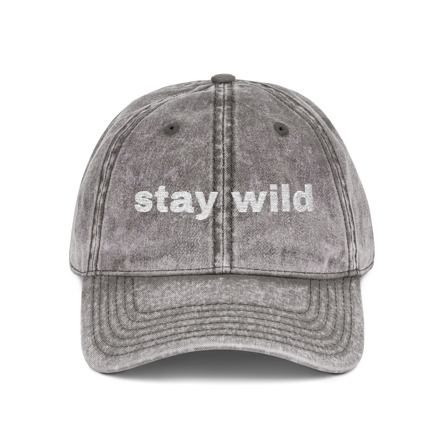 "Stay Wild" Vintage Embroidered Cap, Perfect for Outdoor Adventures, Gifts, Festivals, Casual Wear, Baseball Style