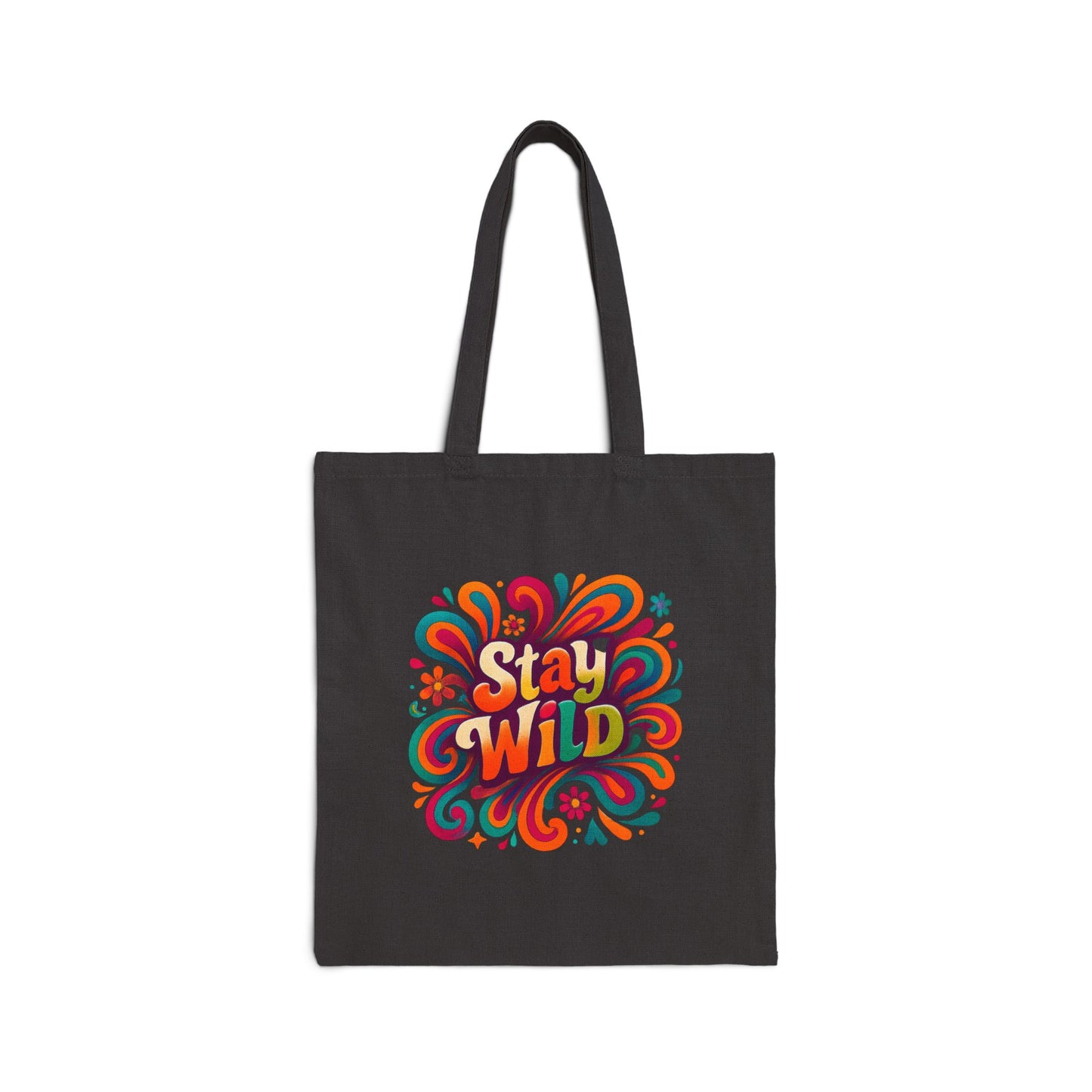 Stay Wild Retro Tote Bag Cotton Canvas Tote Bag