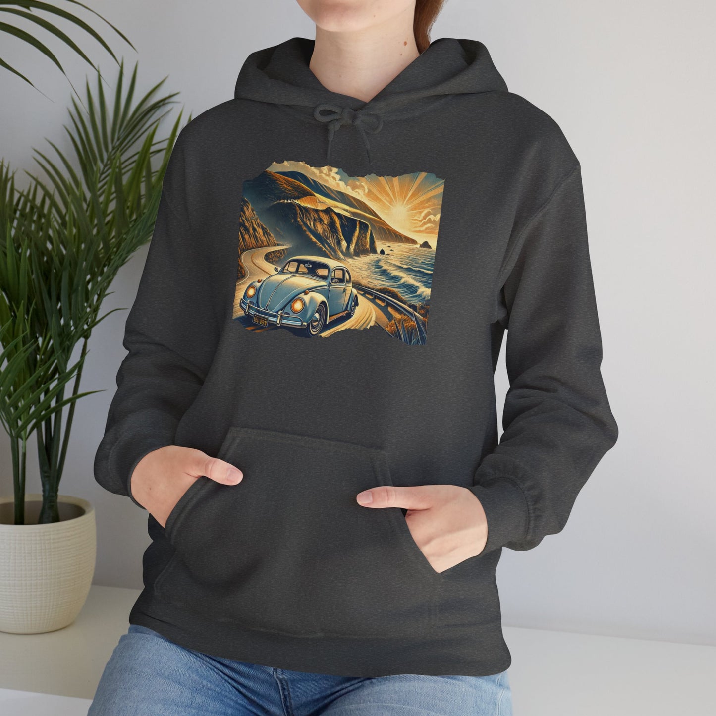 Coastal Cruise Vintage VW Hoodie, Retro California Road Trip Style, Vintage Car Adventure Hooded Sweatshirt | Cozy Unisex Hoodie | Retro Travel Gift | Road Trip Apparel | Ideal for Holidays and Celebrations