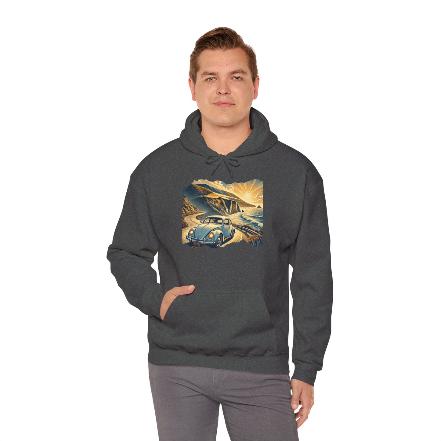 Coastal Cruise Vintage VW Hoodie, Retro California Road Trip Style, Vintage Car Adventure Hooded Sweatshirt | Cozy Unisex Hoodie | Retro Travel Gift | Road Trip Apparel | Ideal for Holidays and Celebrations