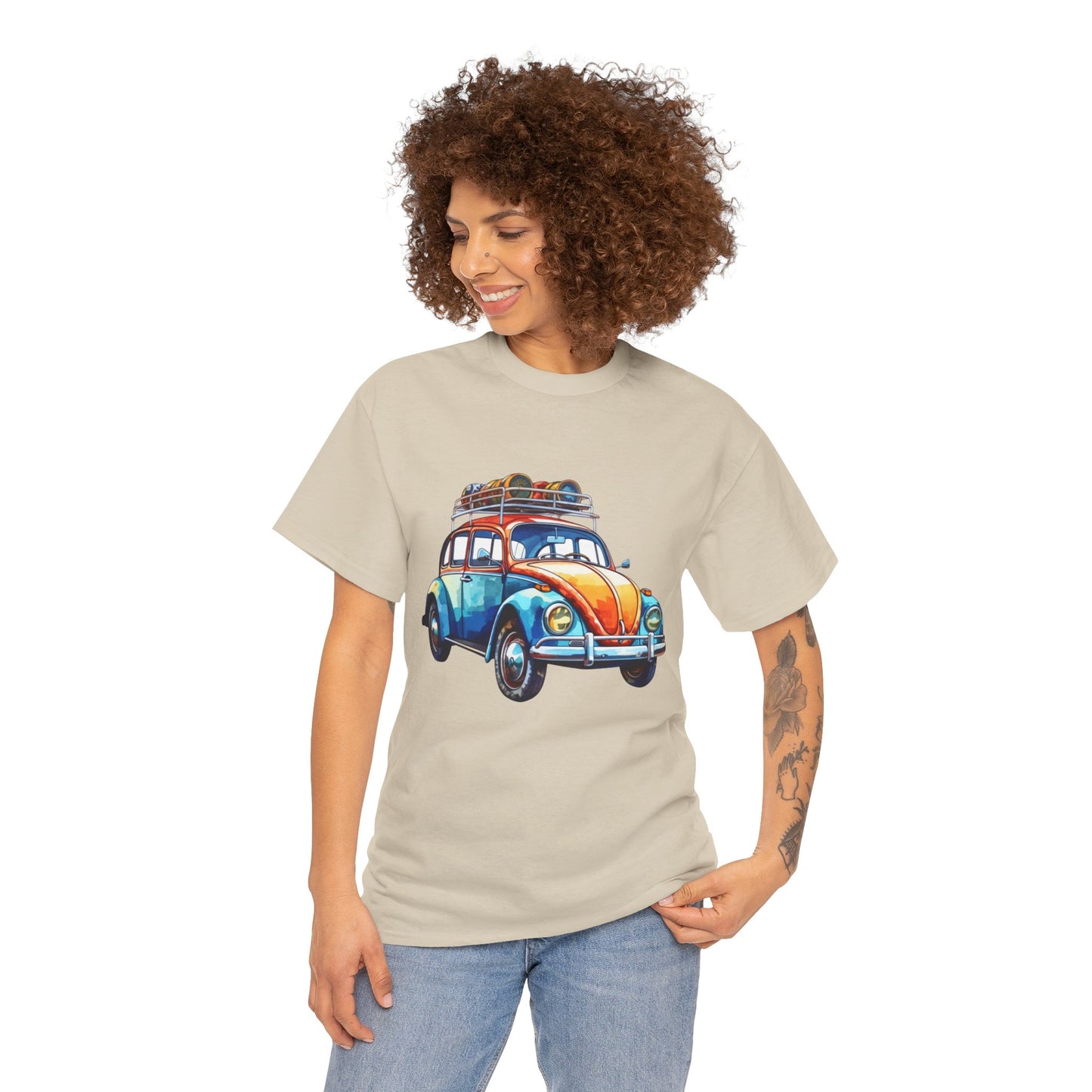Road Trip Ready – Vintage VW Beetle Adventure Tee