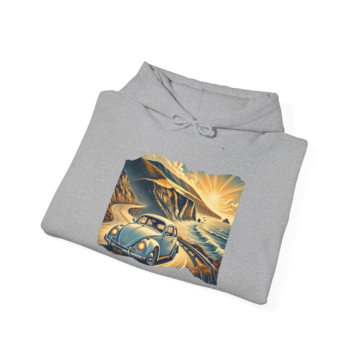 Coastal Cruise Vintage VW Hoodie, Retro California Road Trip Style, Vintage Car Adventure Hooded Sweatshirt | Cozy Unisex Hoodie | Retro Travel Gift | Road Trip Apparel | Ideal for Holidays and Celebrations