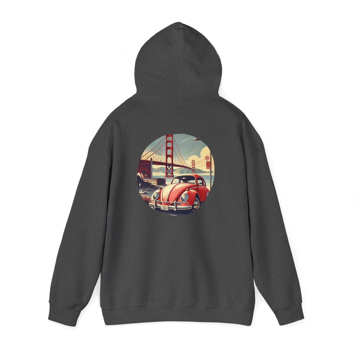 Golden Gate Cruiser VW Sweatshirt, Vintage San Francisco Road Trip Style, Unisex Heavy Blend™ Hooded Sweatshirt