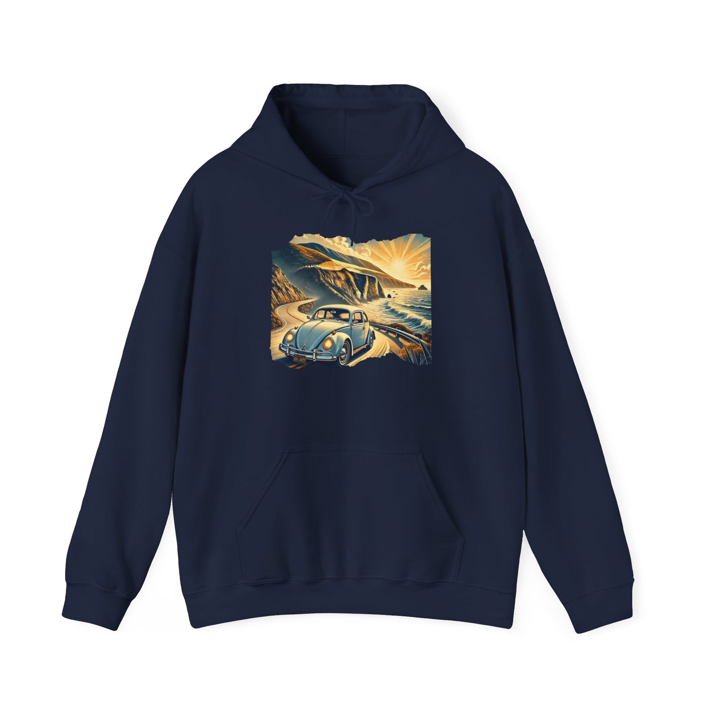 Coastal Cruise Vintage VW Hoodie, Retro California Road Trip Style, Vintage Car Adventure Hooded Sweatshirt | Cozy Unisex Hoodie | Retro Travel Gift | Road Trip Apparel | Ideal for Holidays and Celebrations