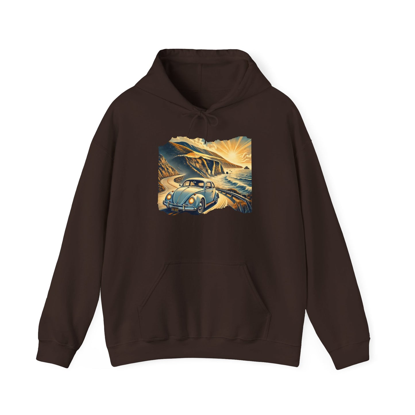 Coastal Cruise Vintage VW Hoodie, Retro California Road Trip Style, Vintage Car Adventure Hooded Sweatshirt | Cozy Unisex Hoodie | Retro Travel Gift | Road Trip Apparel | Ideal for Holidays and Celebrations