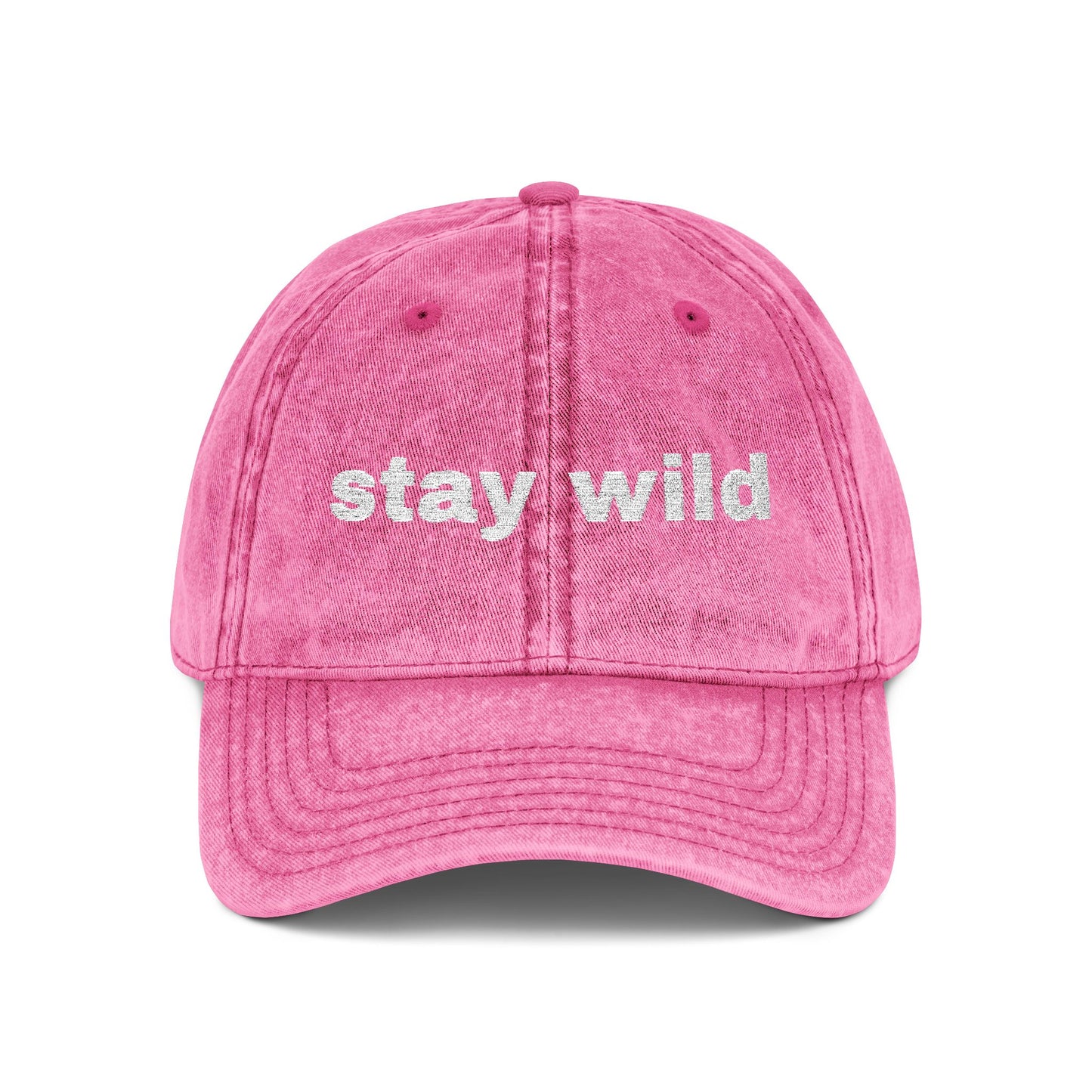 "Stay Wild" Vintage Embroidered Cap, Perfect for Outdoor Adventures, Gifts, Festivals, Casual Wear, Baseball Style