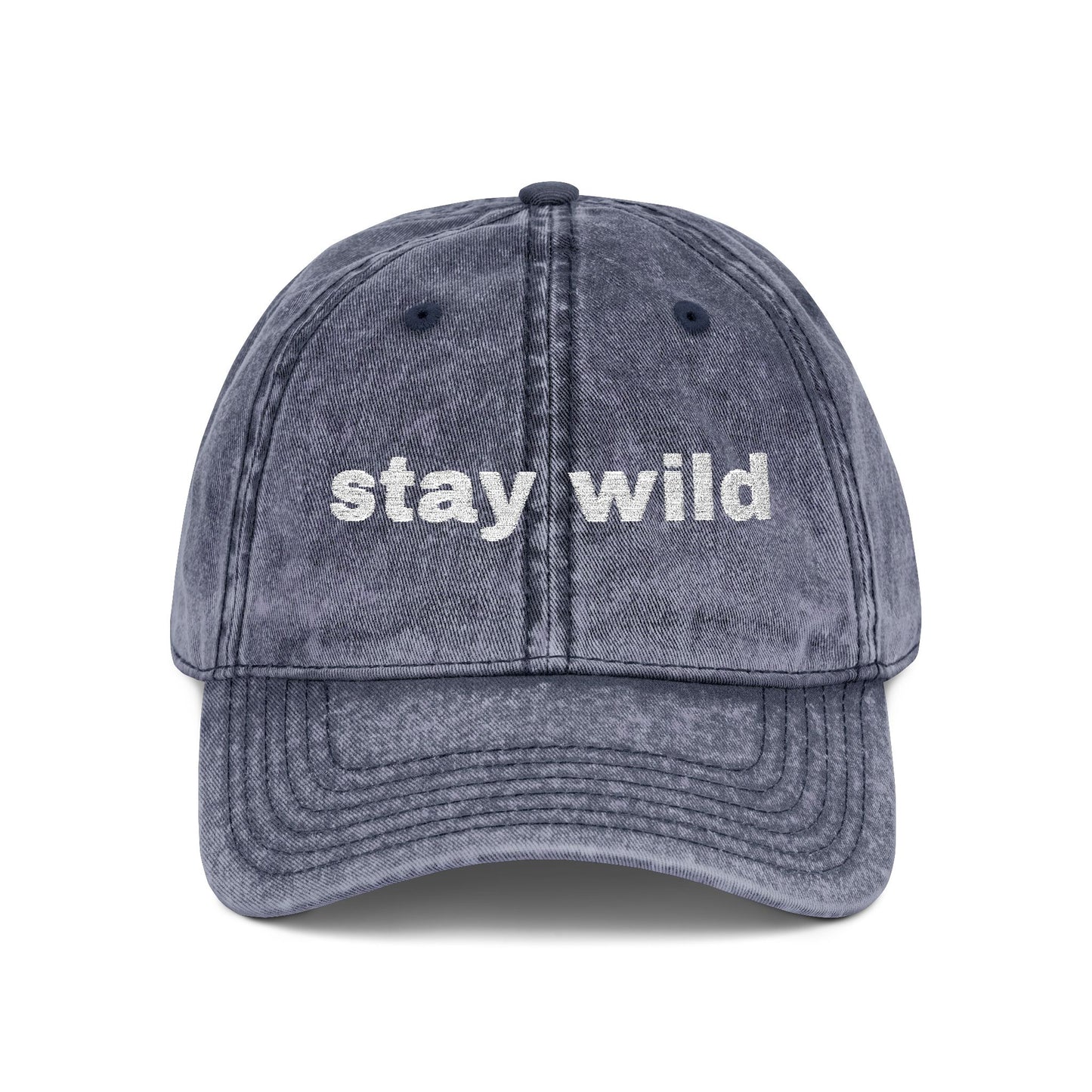"Stay Wild" Vintage Embroidered Cap, Perfect for Outdoor Adventures, Gifts, Festivals, Casual Wear, Baseball Style