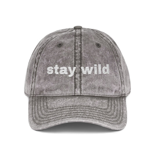 "Stay Wild" Vintage Embroidered Cap, Perfect for Outdoor Adventures, Gifts, Festivals, Casual Wear, Baseball Style