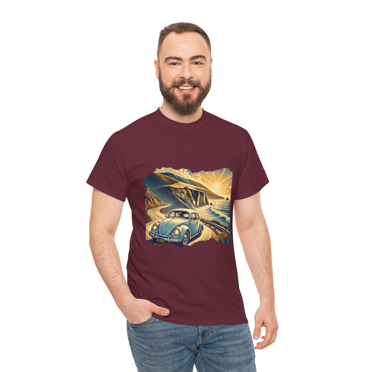 Coastal Cruise Vintage VW T-Shirt, Retro California Road Trip Style, Vintage Road Trip Tee, Unisex Cotton Shirt, Perfect for Travel Lovers, Summer Adventure Wear, Outdoor Fun Shirt, Gift for Car Enthusiasts