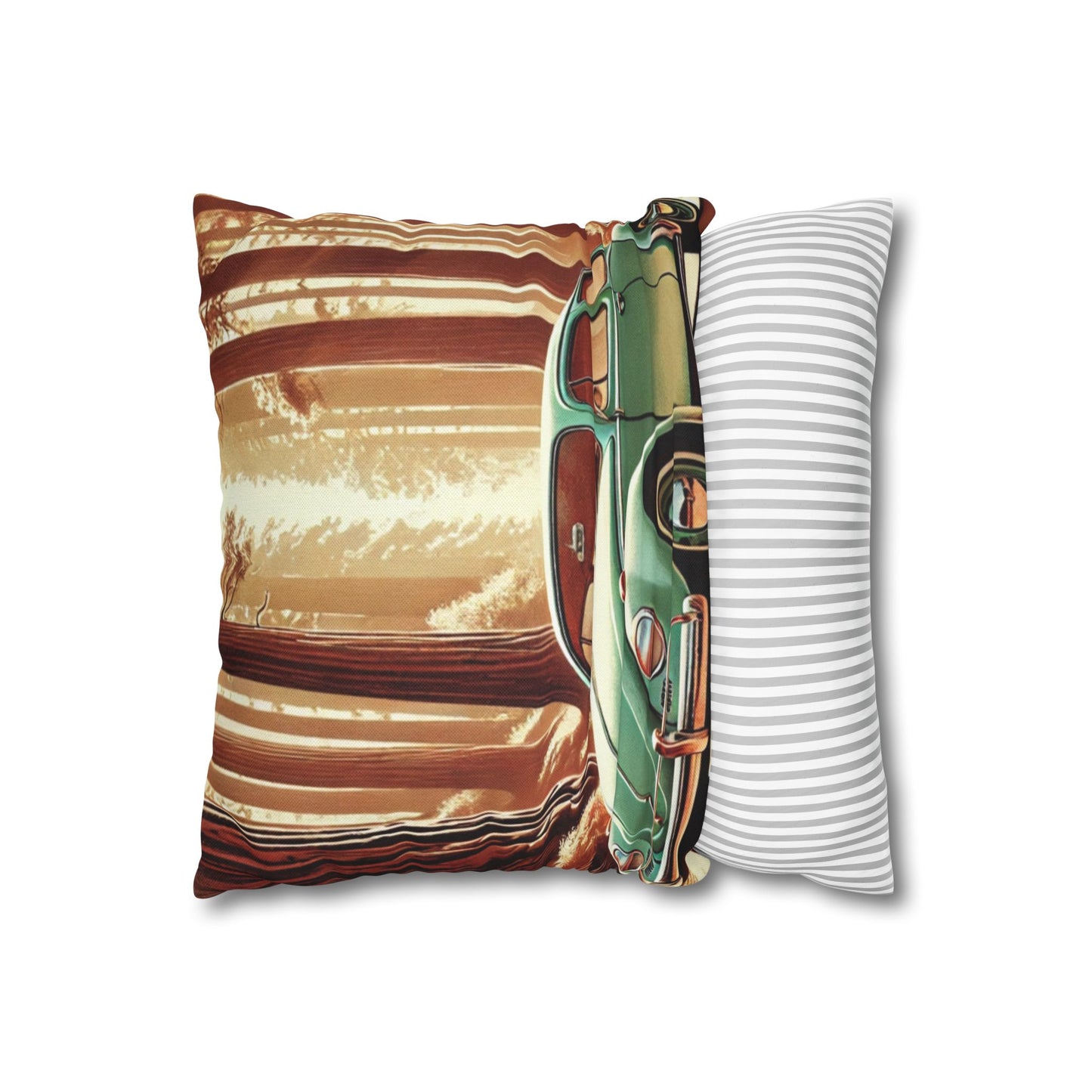 “Redwoods Run” Vintage VW Pillow, Retro Road Trip Throw Pillow, Vintage Car Forest Pillowcase | Home Decor, Gift for Car Lovers, Nature Vibes, Pillow Cover, Cozy Living Room Accents