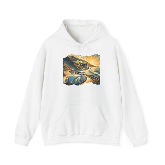 Coastal Cruise Vintage VW Hoodie, Retro California Road Trip Style, Vintage Car Adventure Hooded Sweatshirt | Cozy Unisex Hoodie | Retro Travel Gift | Road Trip Apparel | Ideal for Holidays and Celebrations