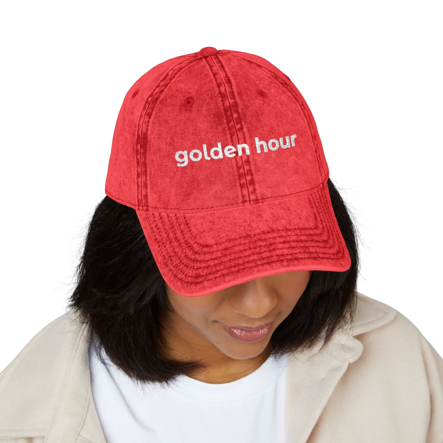 "Golden Hour" Vintage Embroidered Cap, Adjustable Hat, Retro Style Cap for Casual Wear, Perfect for Sun Lovers, Gift for Friends, [...]