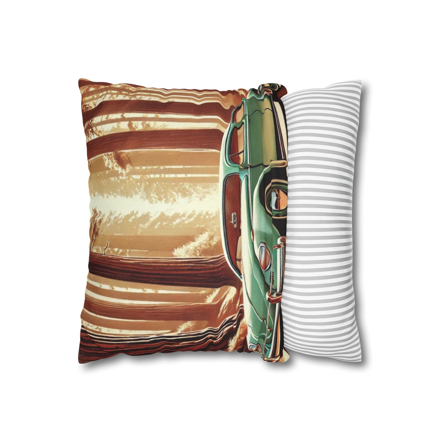 “Redwoods Run” Vintage VW Pillow, Retro Road Trip Throw Pillow, Vintage Car Forest Pillowcase | Home Decor, Gift for Car Lovers, Nature Vibes, Pillow Cover, Cozy Living Room Accents