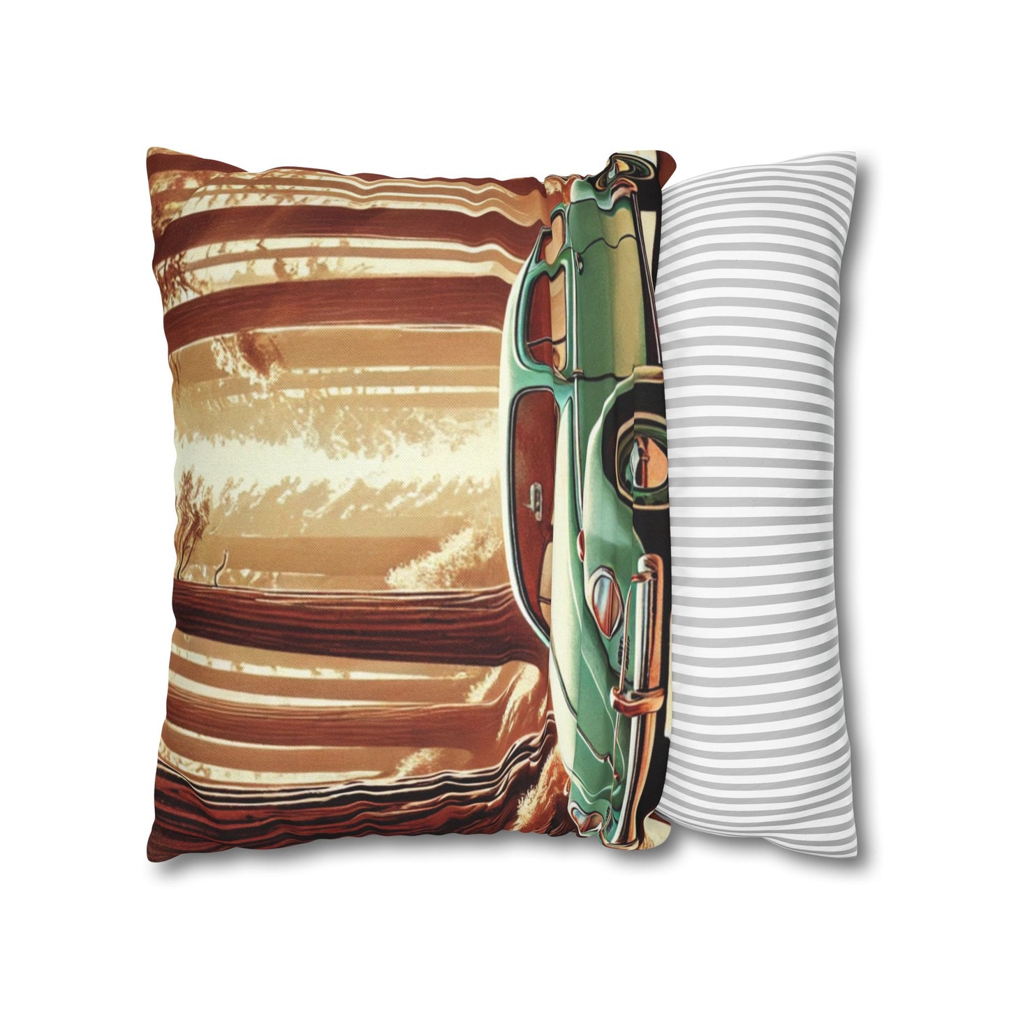 “Redwoods Run” Vintage VW Pillow, Retro Road Trip Throw Pillow, Vintage Car Forest Pillowcase | Home Decor, Gift for Car Lovers, Nature Vibes, Pillow Cover, Cozy Living Room Accents