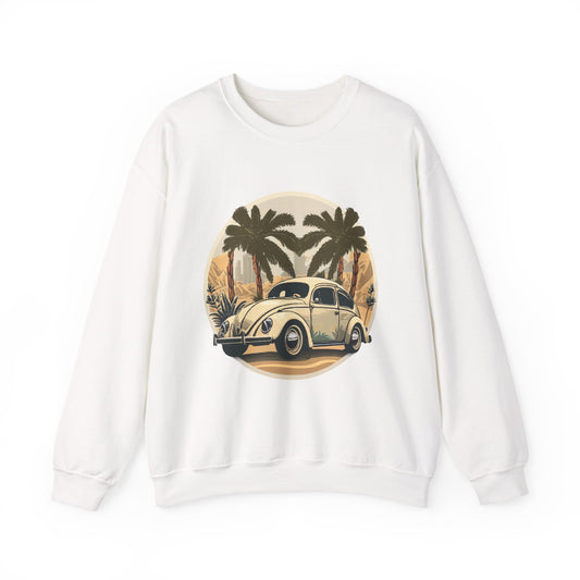 “Desert Palms Drive” Vintage VW Sweatshirt, Retro California Cruiser Design, Vintage Car Crewneck Sweatshirt, Retro Sweatshirt, Unisex Sweatshirt, Palm Tree Graphic, Casual Wear for Road Trips