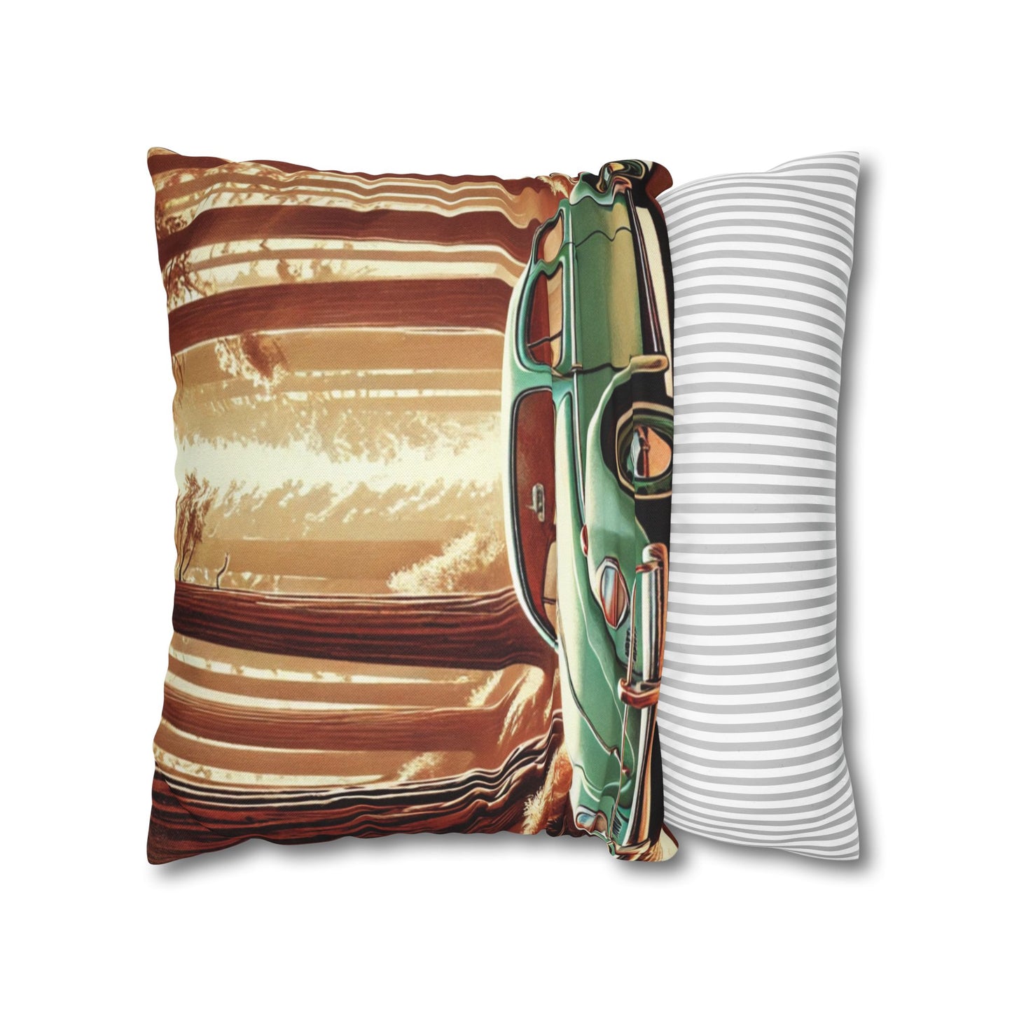 “Redwoods Run” Vintage VW Pillow, Retro Road Trip Throw Pillow, Vintage Car Forest Pillowcase | Home Decor, Gift for Car Lovers, Nature Vibes, Pillow Cover, Cozy Living Room Accents