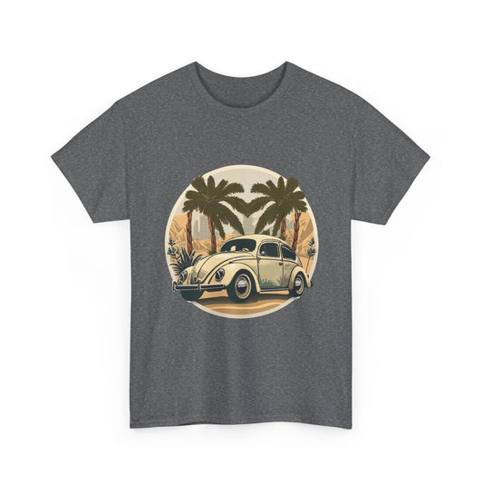 “Desert Palms Drive” Vintage VW T-shirt, Retro California Cruiser Design, Retro Car Art, Unisex Heavy Cotton Tee